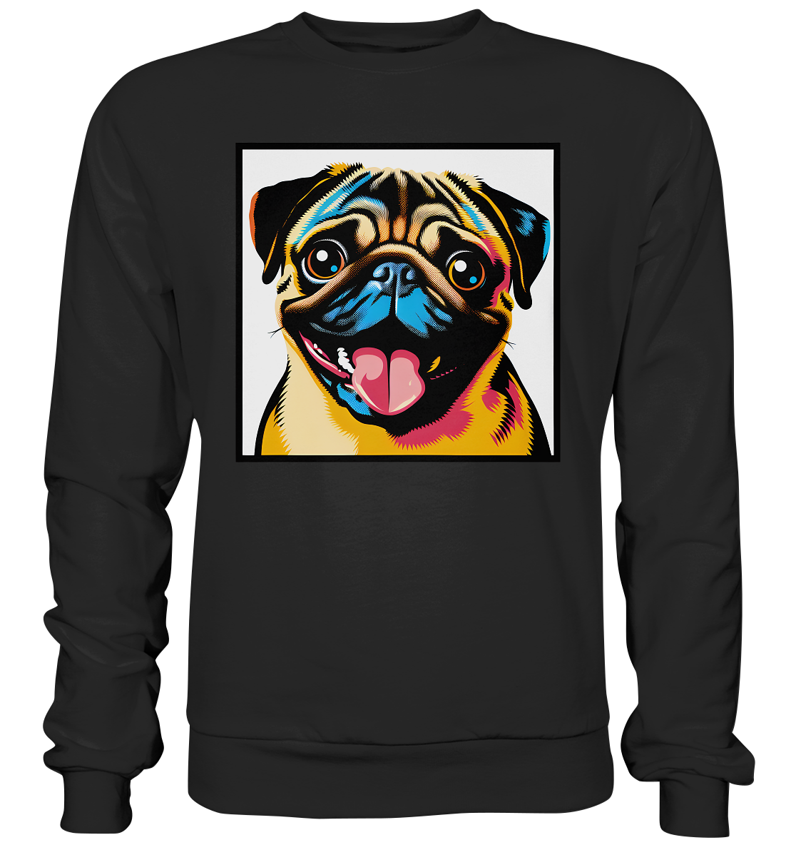 Mops Pop Art - Basic Sweatshirt - personalisierbar