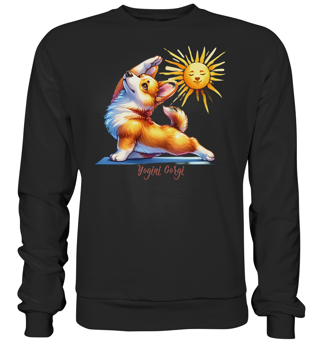 Yoga Corgi Hund yogini Gorgi - personalisierbar - Basic Sweatshirt