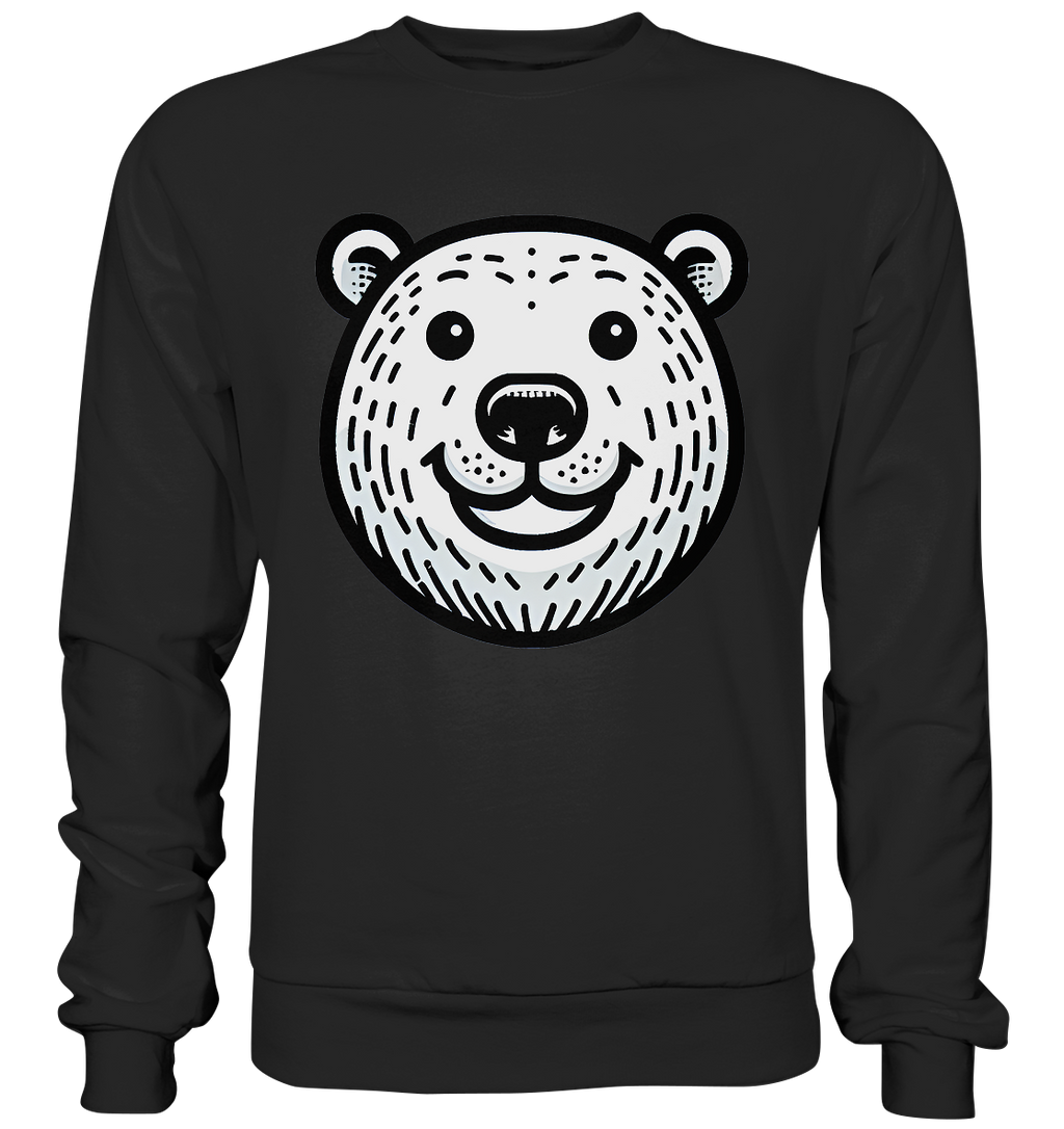 Lustiges Eisbär Gesicht   - personalisierbar  - Basic Sweatshirt