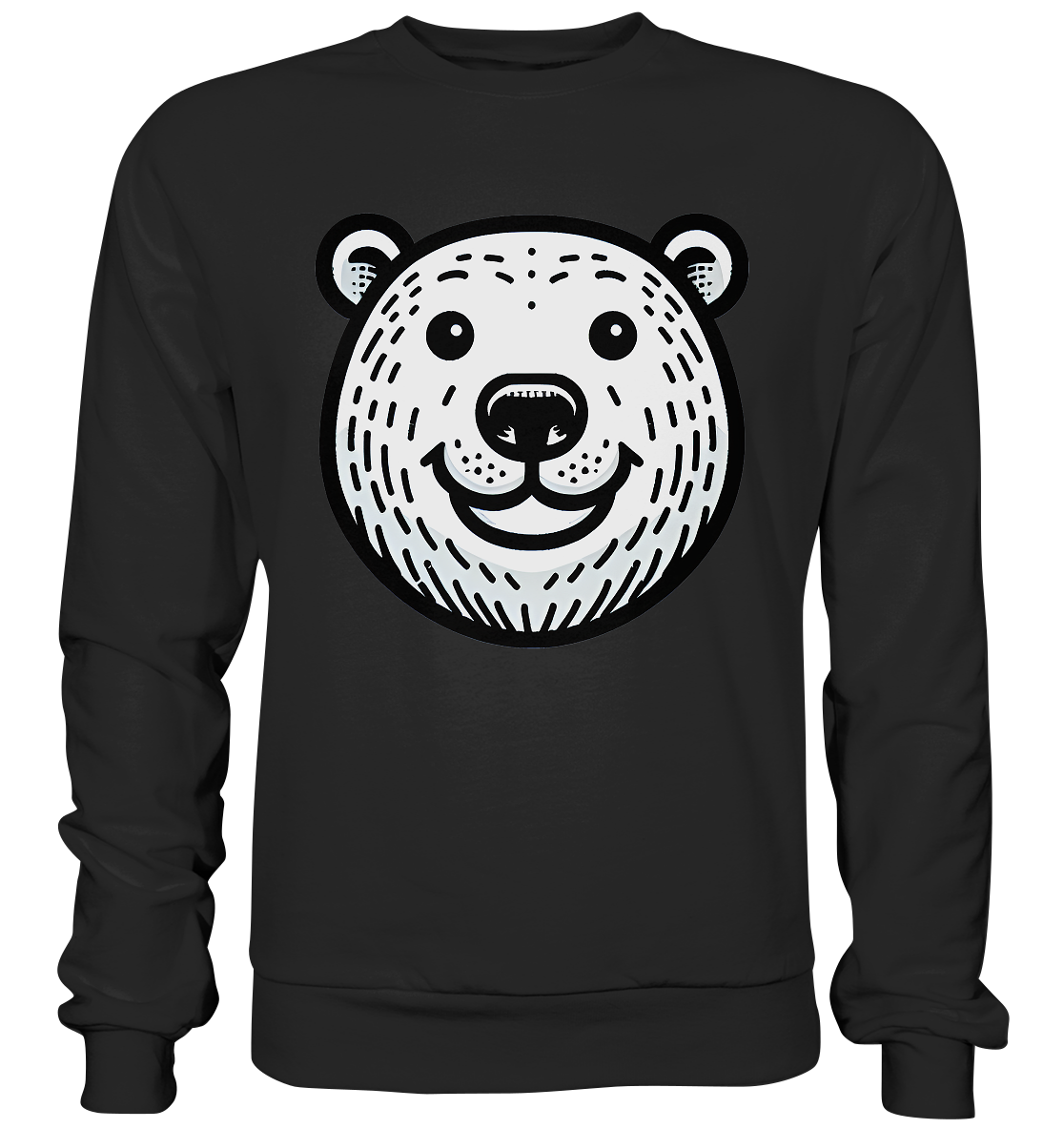 Lustiges Eisbär Gesicht   - personalisierbar  - Basic Sweatshirt