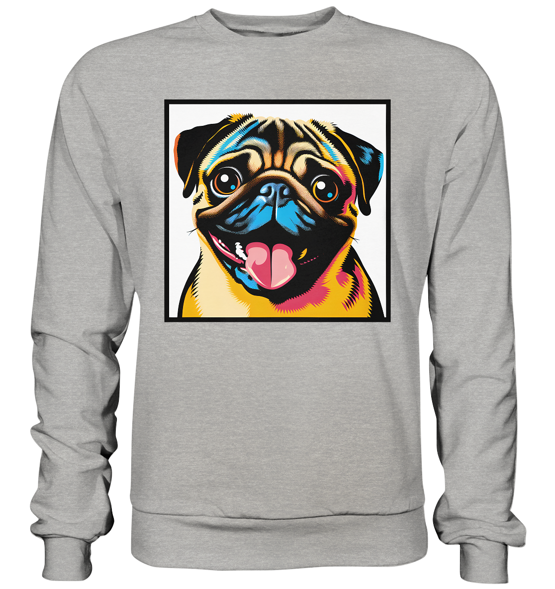 Mops Pop Art - Basic Sweatshirt - personalisierbar