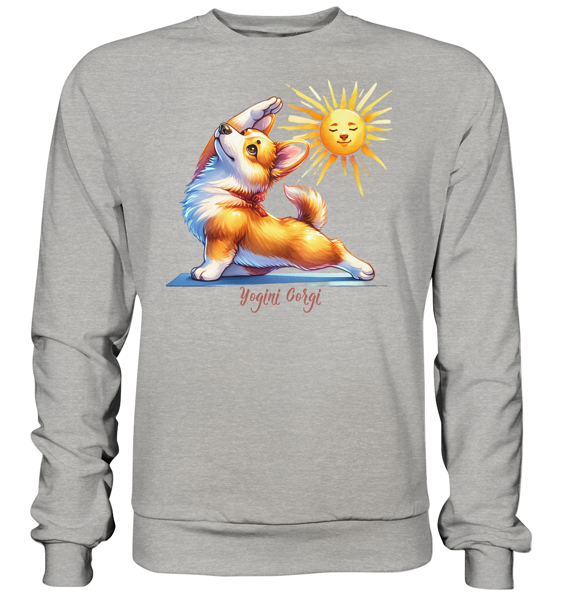 Yoga Corgi Hund yogini Gorgi - personalisierbar - Basic Sweatshirt