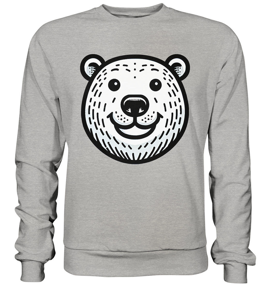 Lustiges Eisbär Gesicht   - personalisierbar  - Basic Sweatshirt