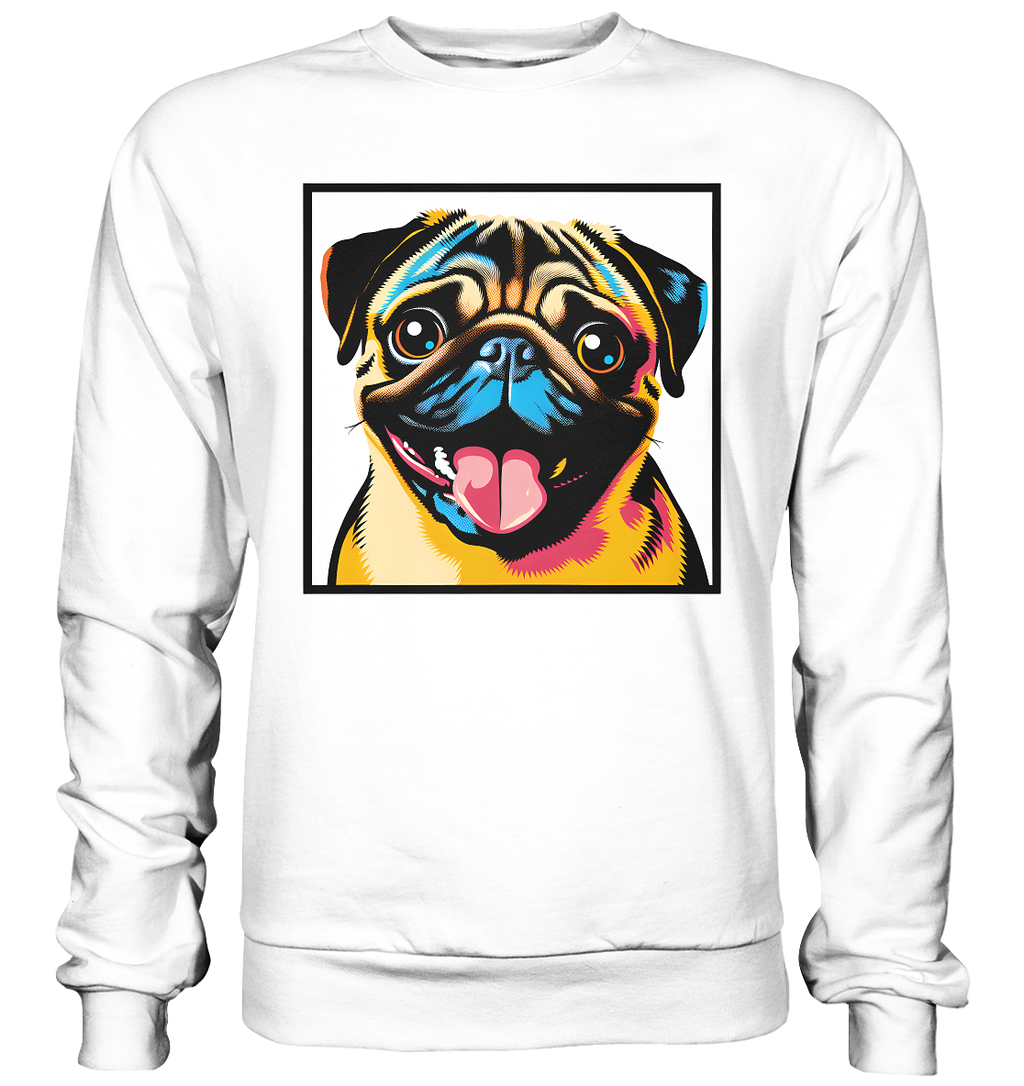 Mops Pop Art - Basic Sweatshirt - personalisierbar