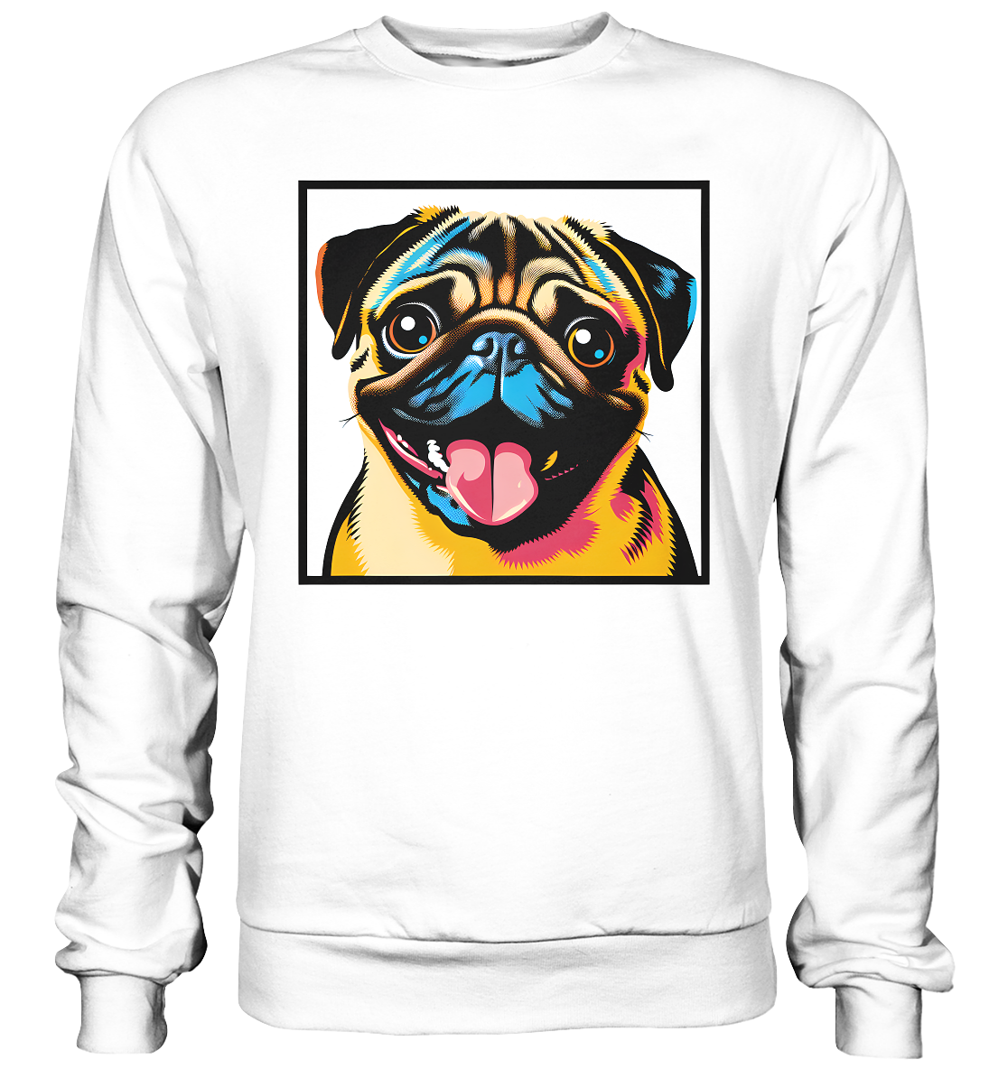 Mops Pop Art - Basic Sweatshirt - personalisierbar