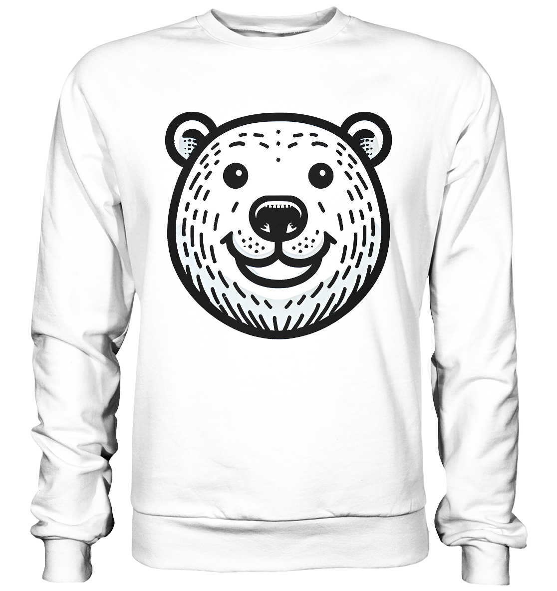 Lustiges Eisbär Gesicht   - personalisierbar  - Basic Sweatshirt