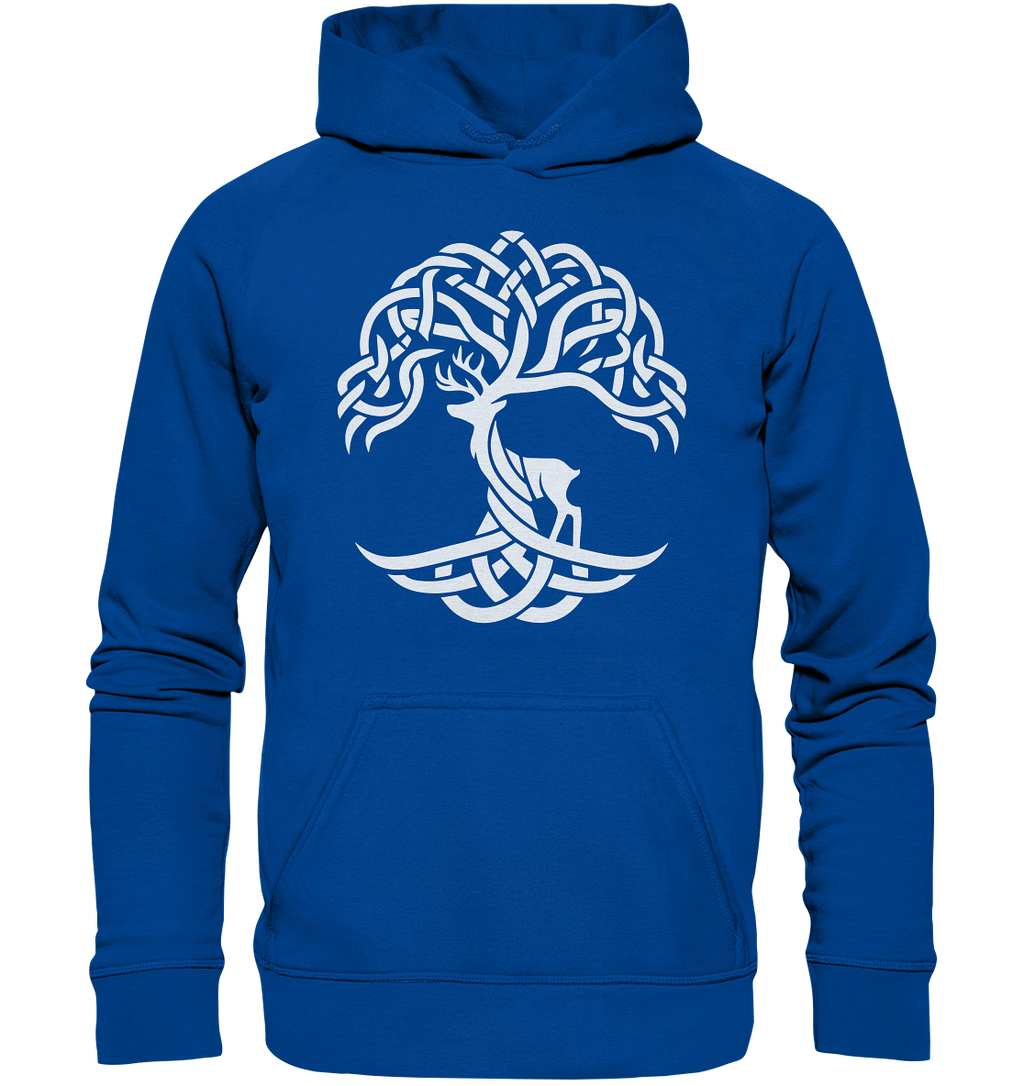 Keltischer Lebensbaum mit Hirsch - Basic Unisex Hoodie