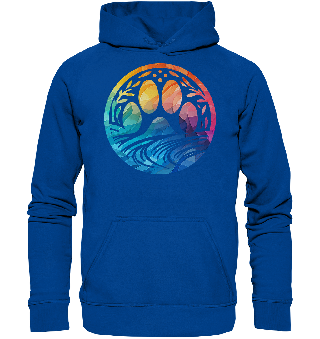 Modern Design Pfote mit regenbogenartigen Farbverlauf  - Basic Unisex Hoodie
