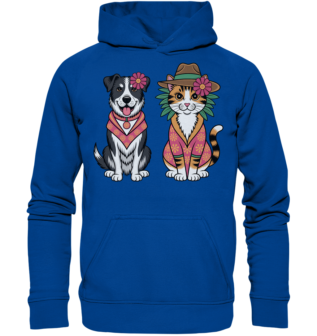 Hund und Katze Illustration Kahlo style - Basic Unisex Hoodie