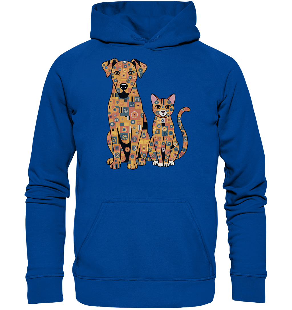 Illustration Hund und Katze in Klimt  Style - Basic Unisex Hoodie
