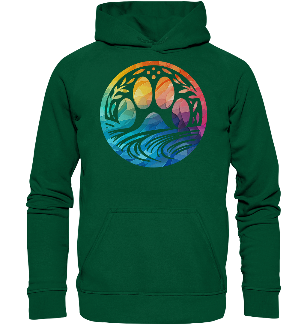 Modern Design Pfote mit regenbogenartigen Farbverlauf  - Basic Unisex Hoodie