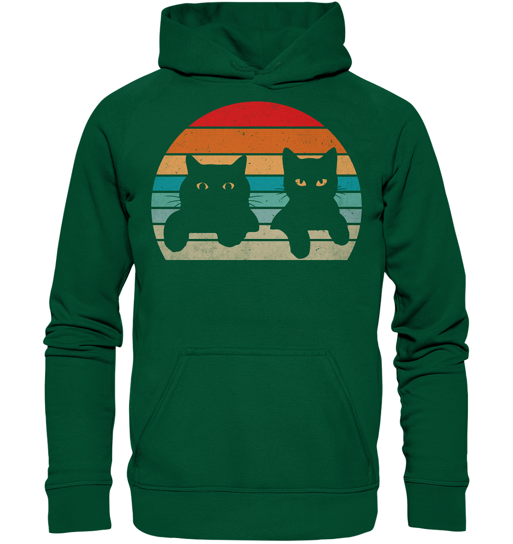 2 Katzen Retro Style - Basic Unisex Hoodie