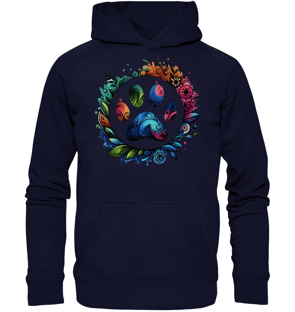 Pfote mit Blumendesign - Basic Unisex Hoodie