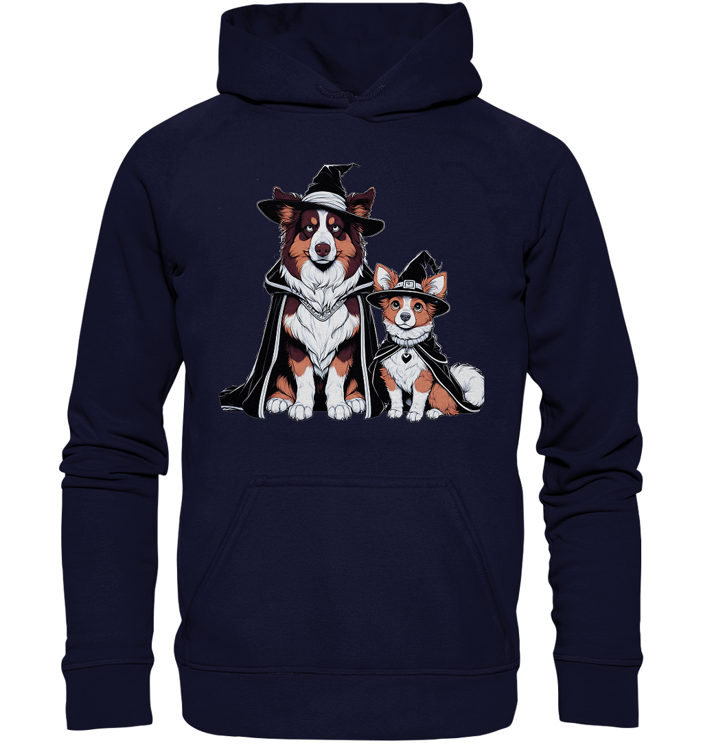 Halloween Wizard Hunde Terrier und Australian Sheppard  - Basic Unisex Hoodie