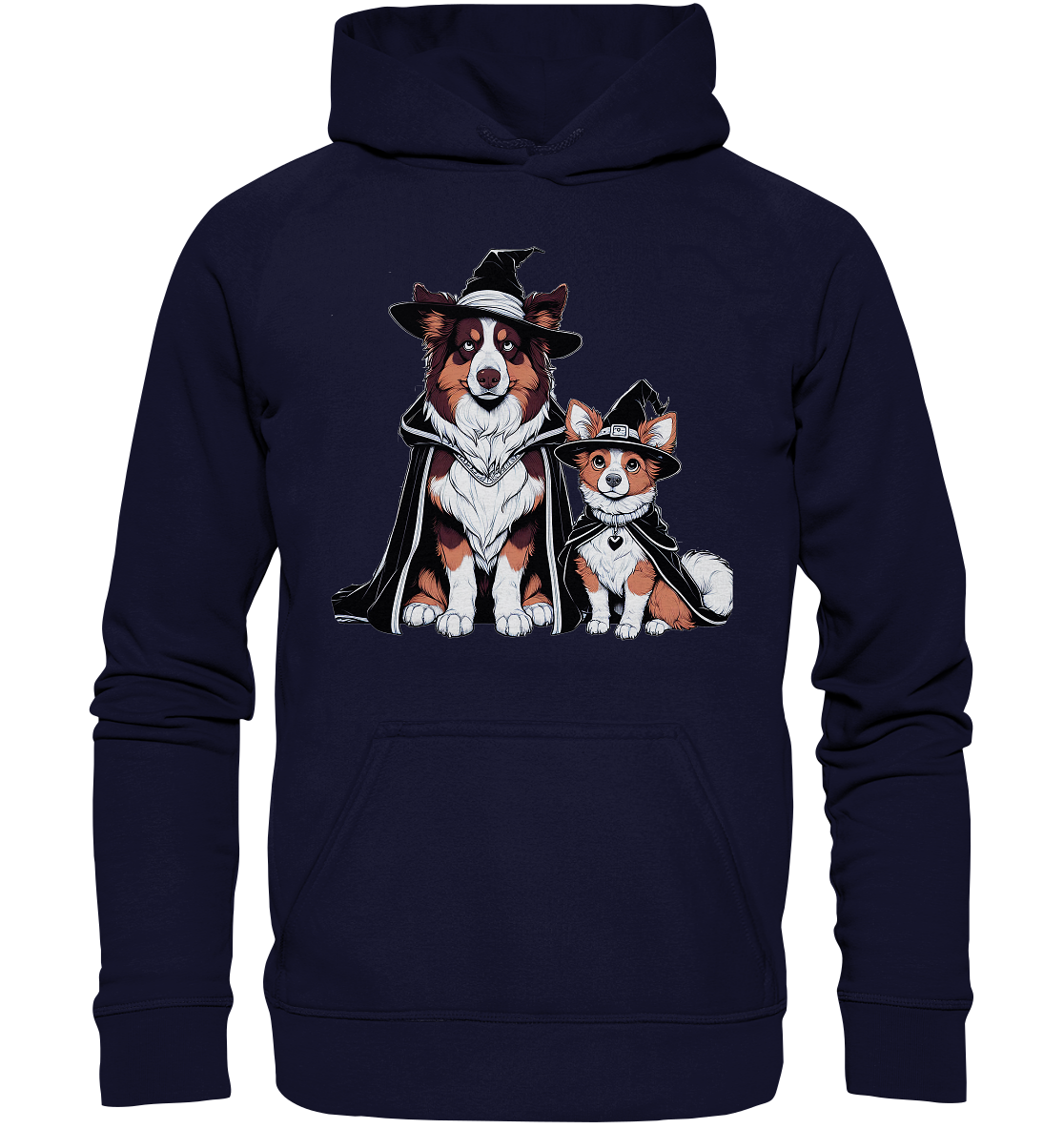 Halloween Wizard Hunde Terrier und Australian Sheppard  - Basic Unisex Hoodie