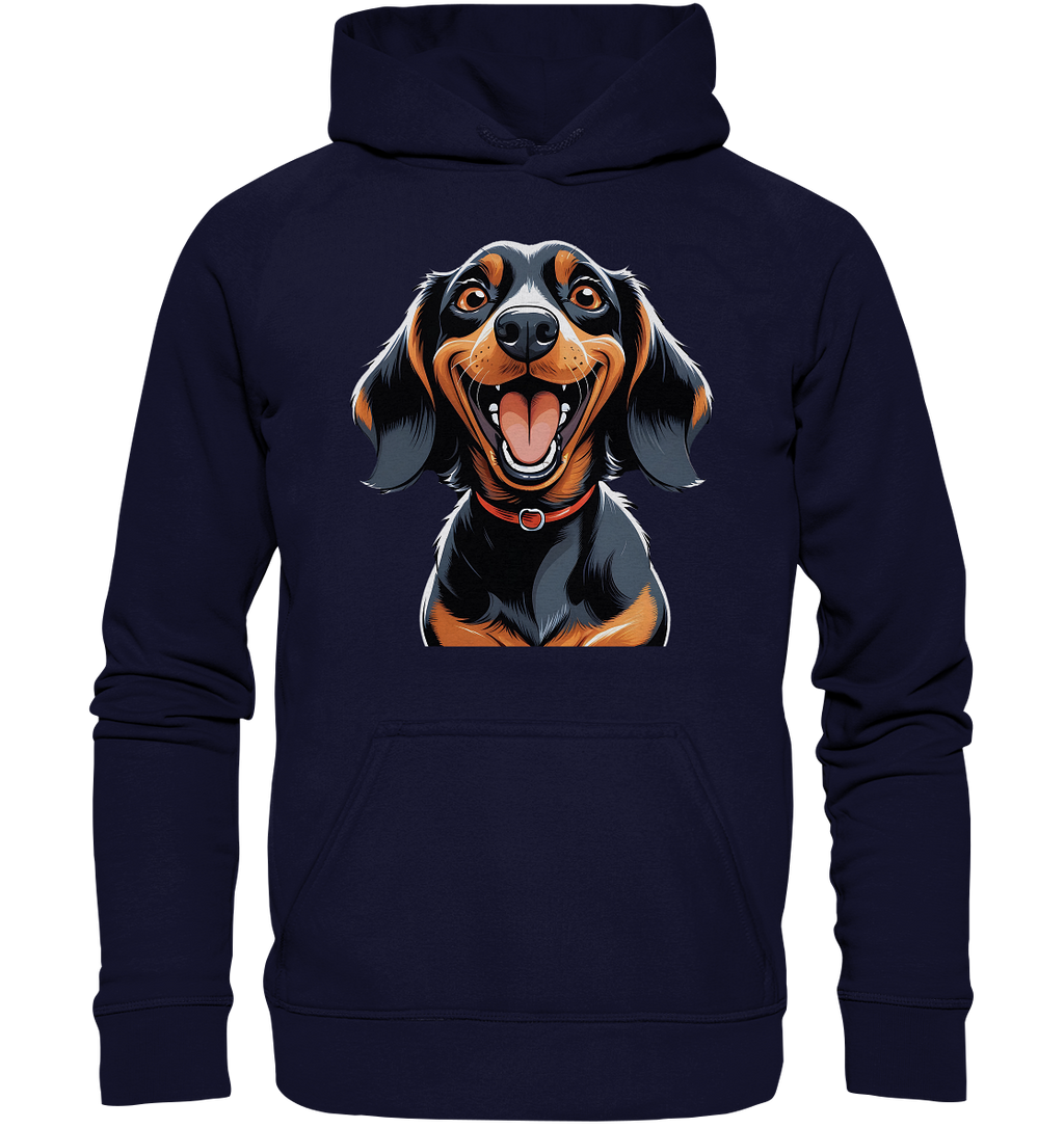 Happy Dackel Cartoon - Basic Unisex Hoodie