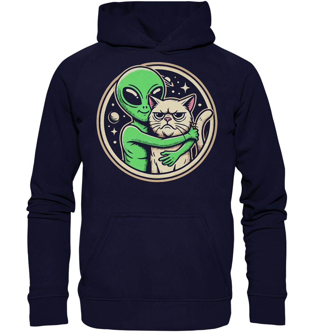 Alien mit Grumpy cat - Basic Unisex Hoodie
