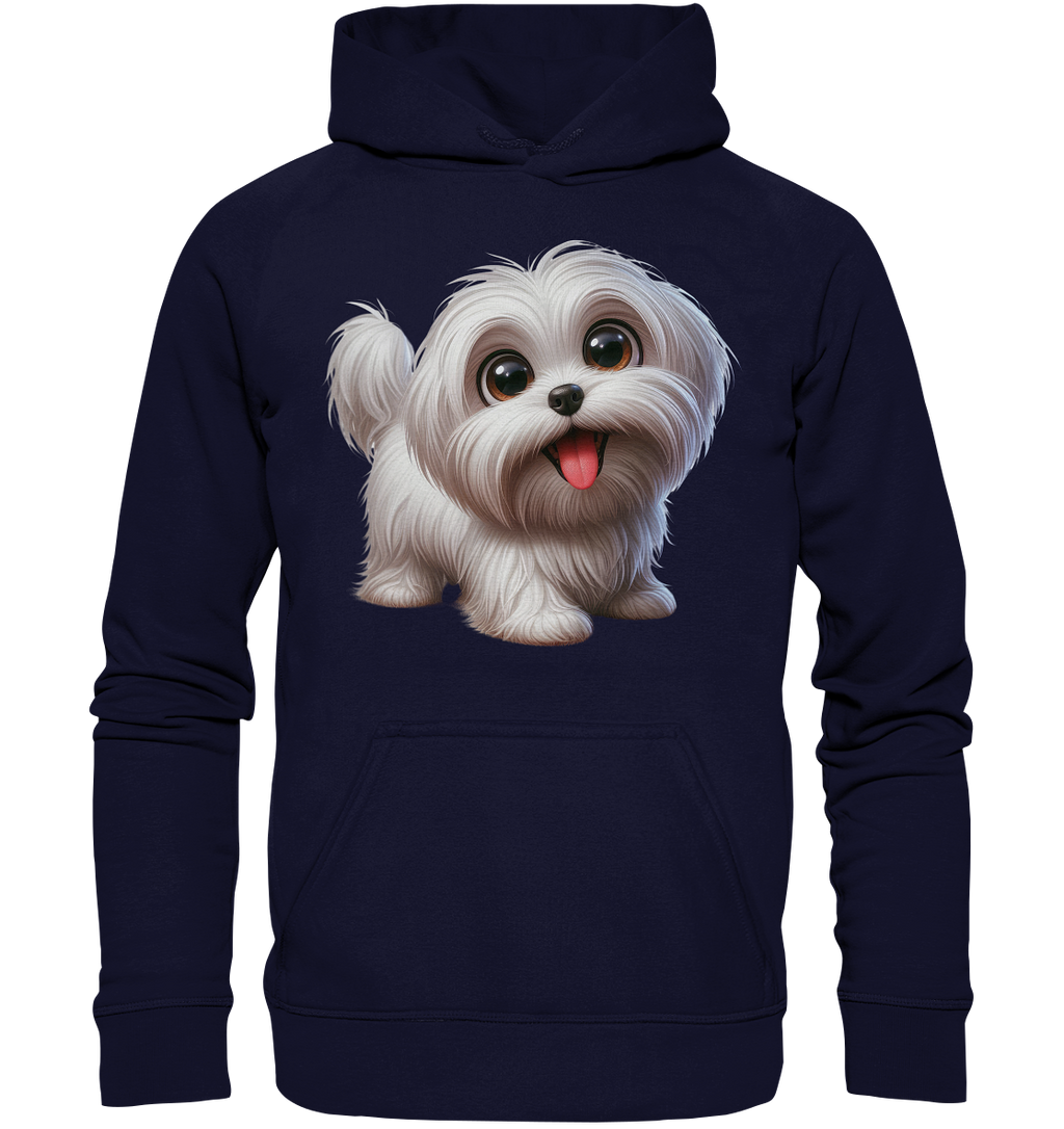 Malteser Hund Cartoon - personalisierbar - Basic Unisex Hoodie