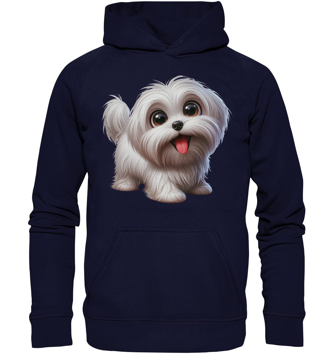 Malteser Hund Cartoon - personalisierbar - Basic Unisex Hoodie