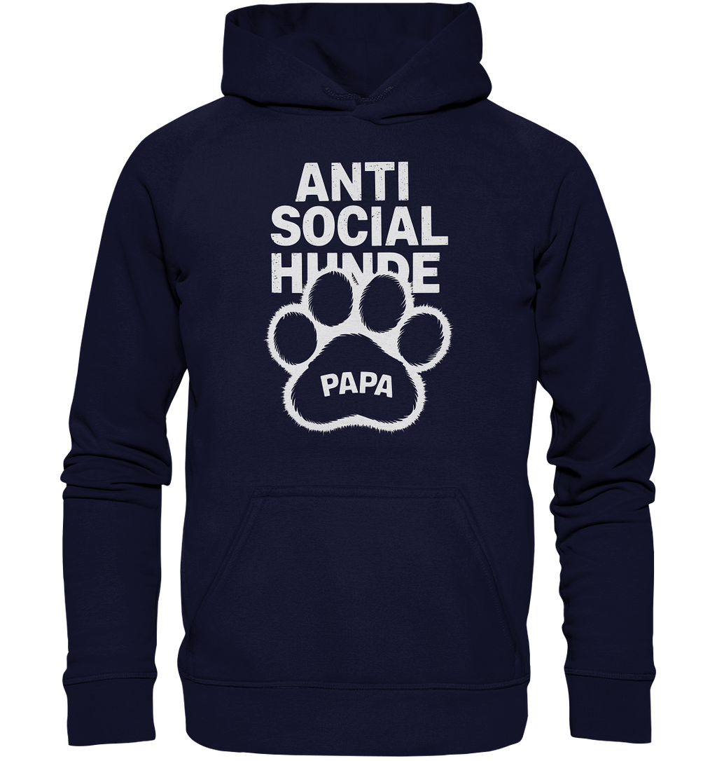 Anti Social Hunde Papa - Basic Unisex Hoodie