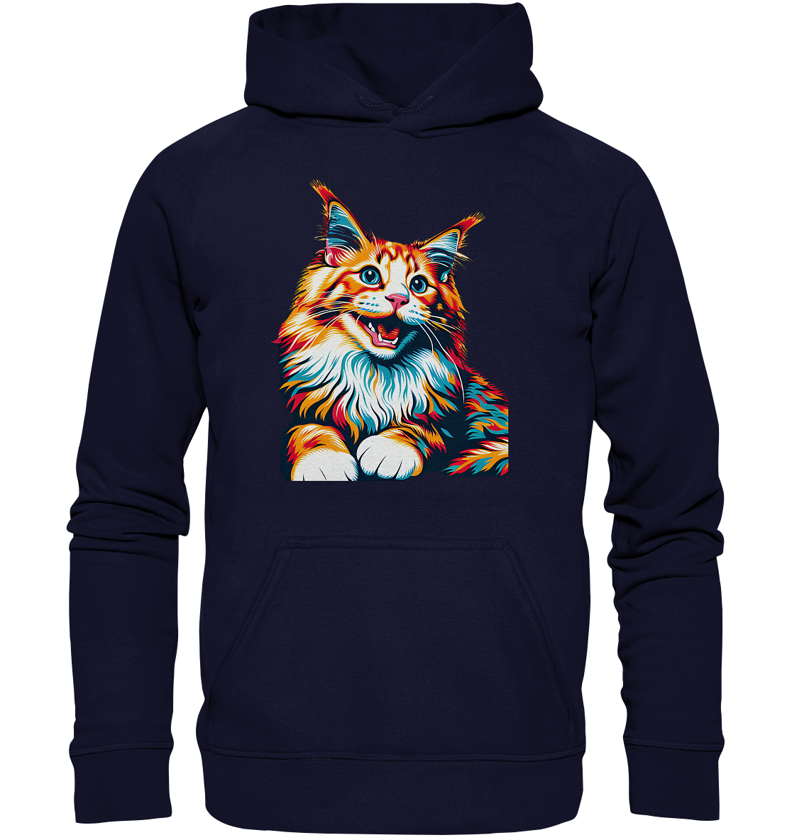 Maine Coon Katze Pop Art - personalisierbar - Basic Unisex Hoodie