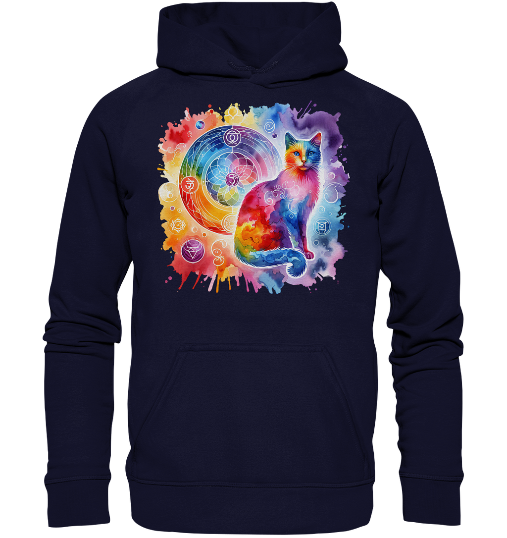 Shakra Design mit Katze - Basic Unisex Hoodie