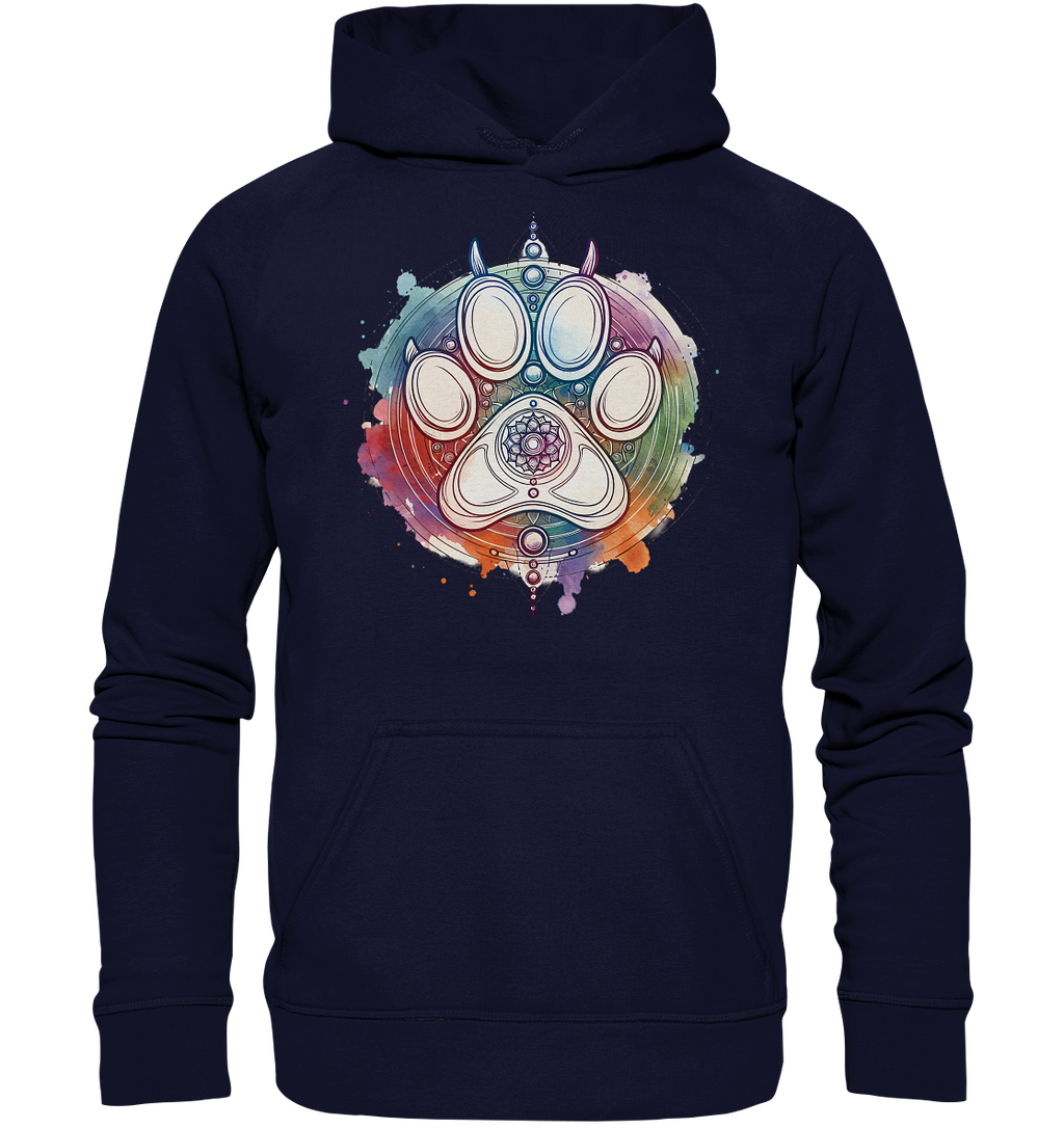 Modernes Design Chakra mit Pfote - Basic Unisex Hoodie
