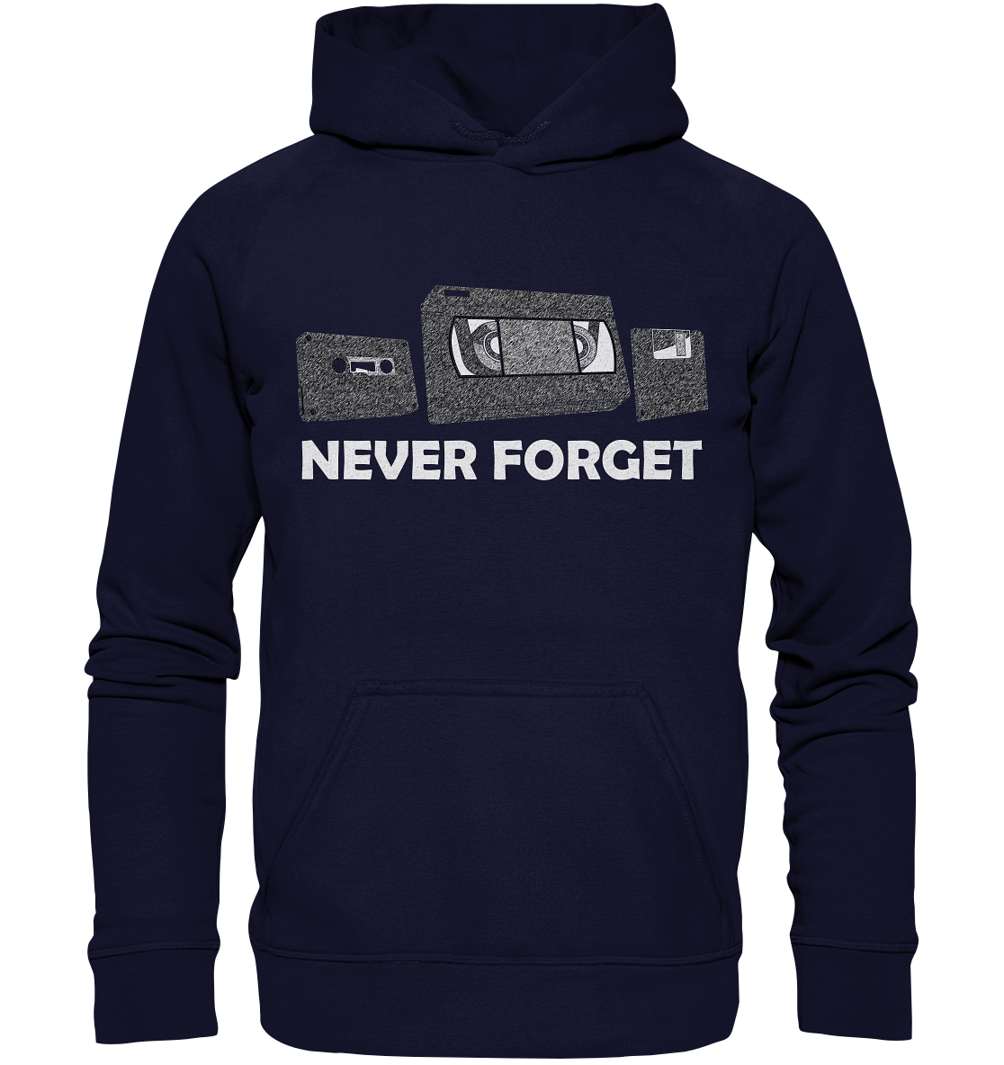 Kasette, VHS,  Disk - never forget - Basic Unisex Hoodie