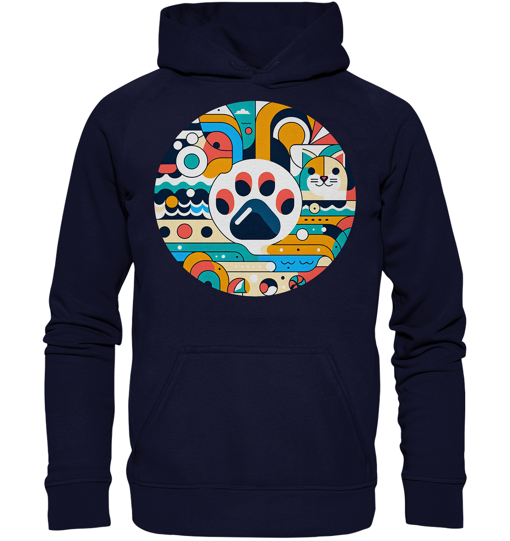 Pfote modern Art mit Katze - Basic Unisex Hoodie
