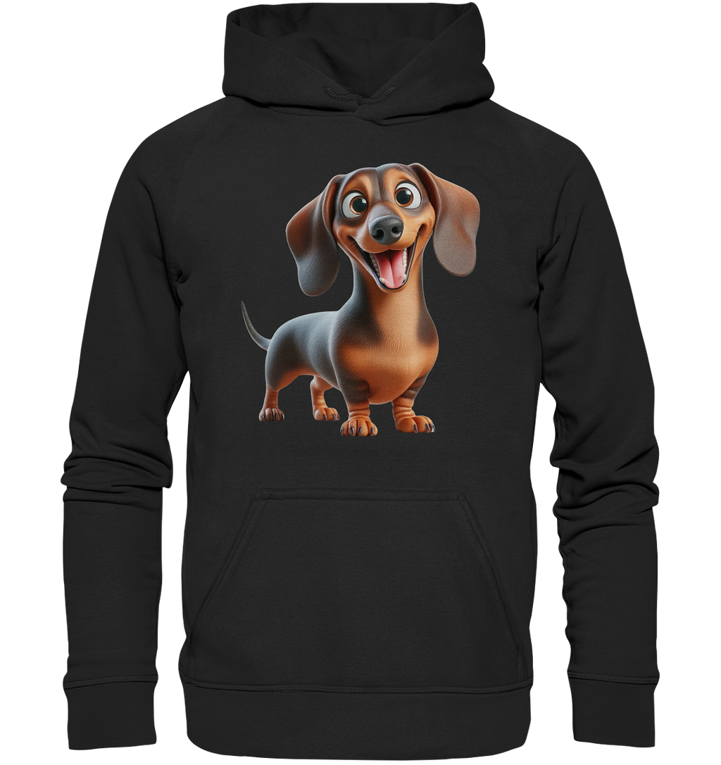 Happy Dackel Cartoon - personalisierbar - Basic Unisex Hoodie