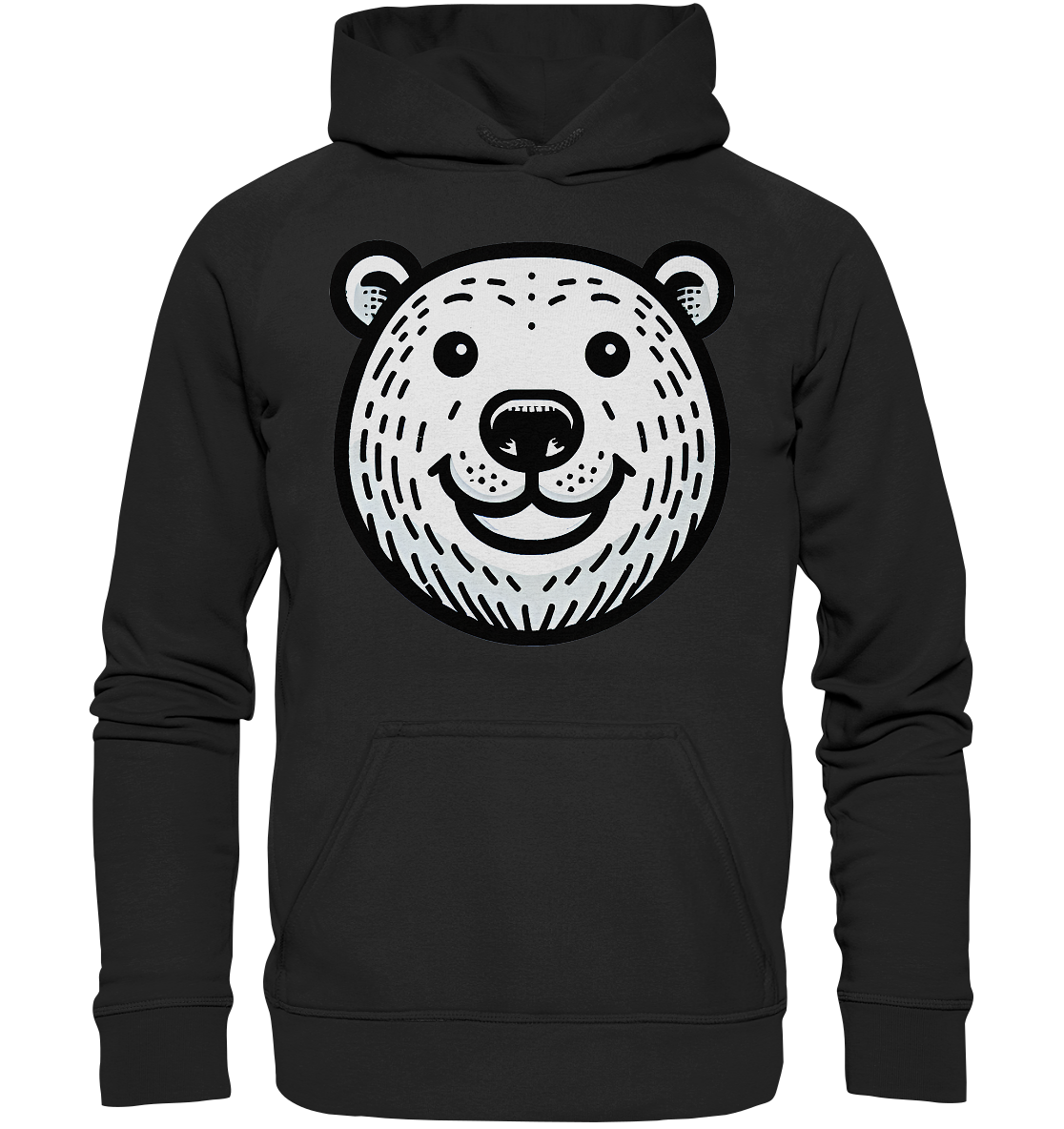 Lustiges Eisbär Gesicht   - personalisierbar  - Basic Unisex Hoodie