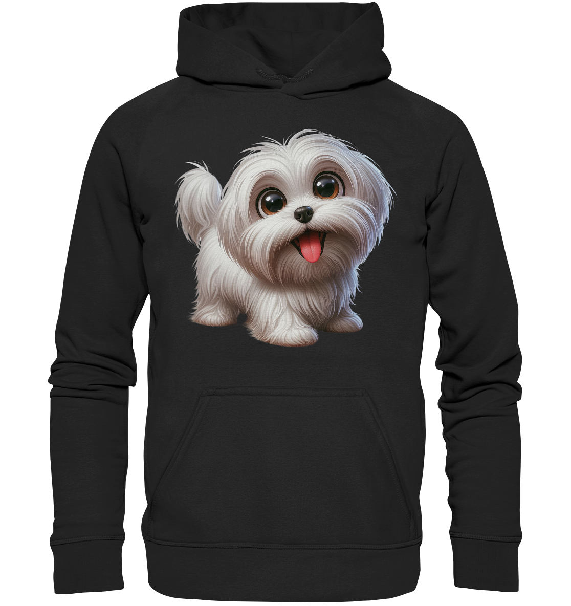 Malteser Hund Cartoon - personalisierbar - Basic Unisex Hoodie