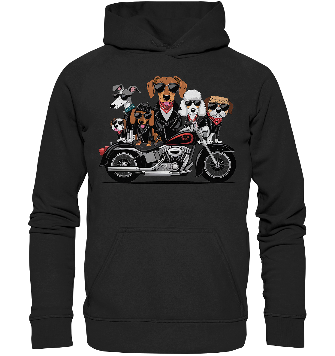 Hunde Biker Gang Fun - Basic Unisex Hoodie