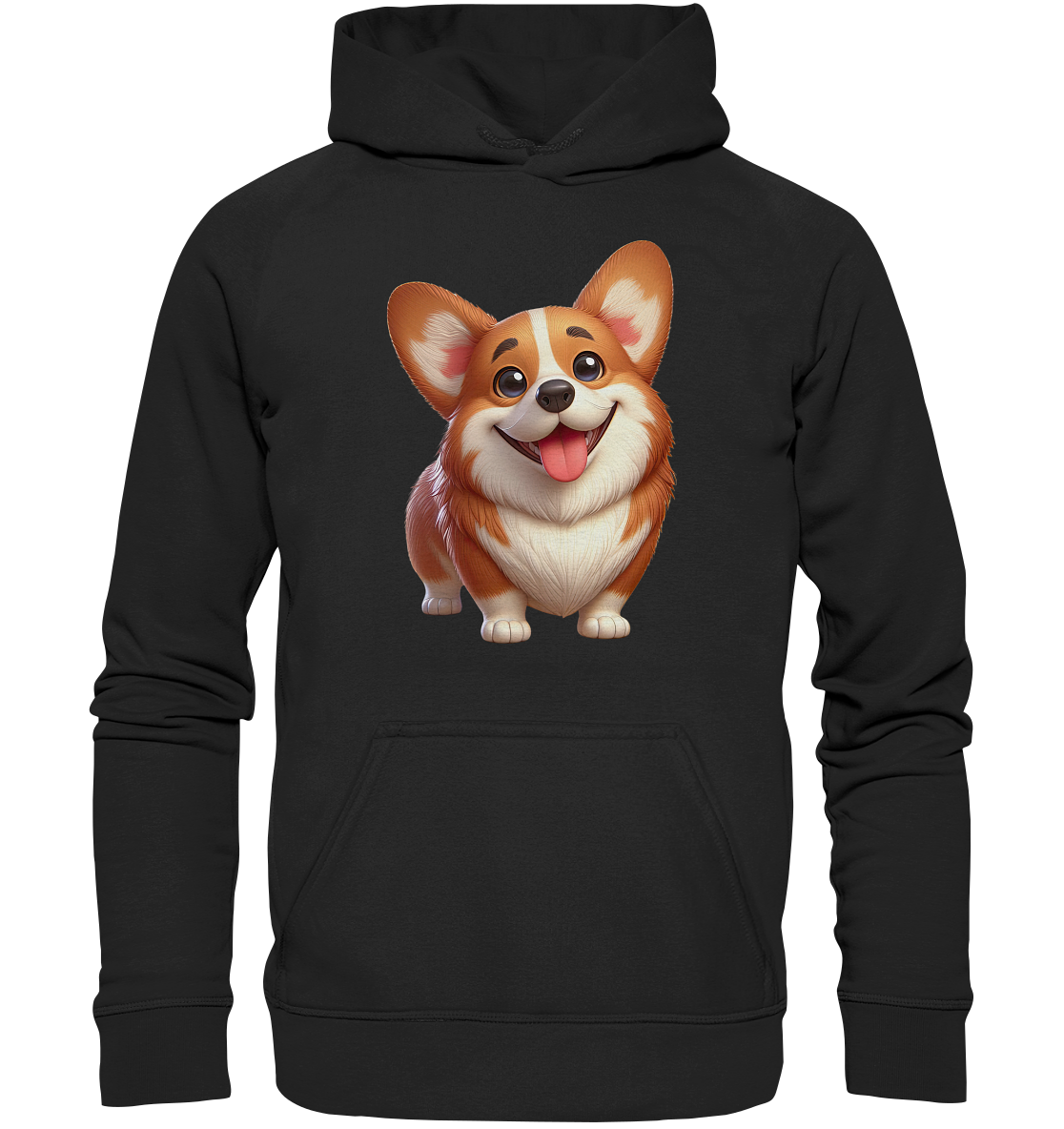 Corgi Hund Cartoon personalisierbar - Basic Unisex Hoodie