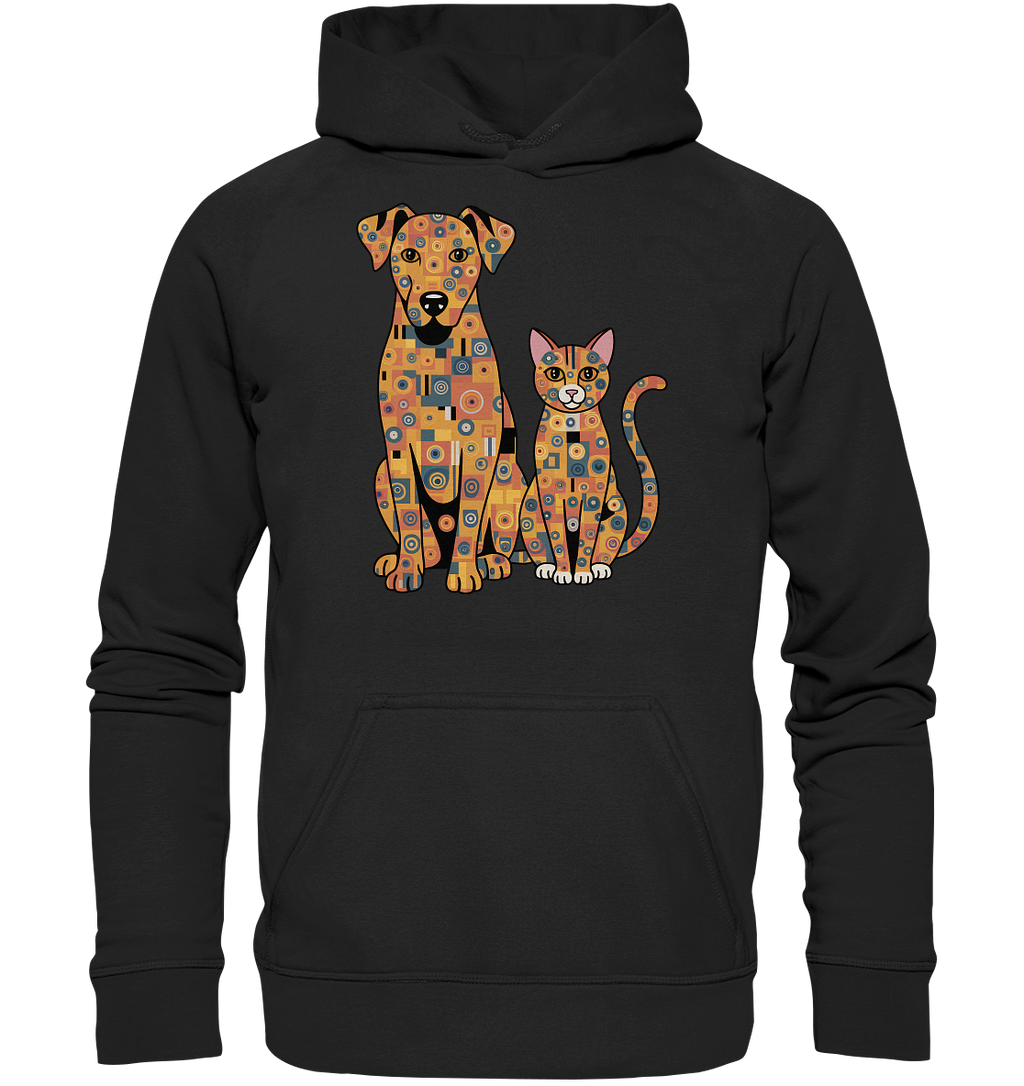 Illustration Hund und Katze in Klimt  Style - Basic Unisex Hoodie