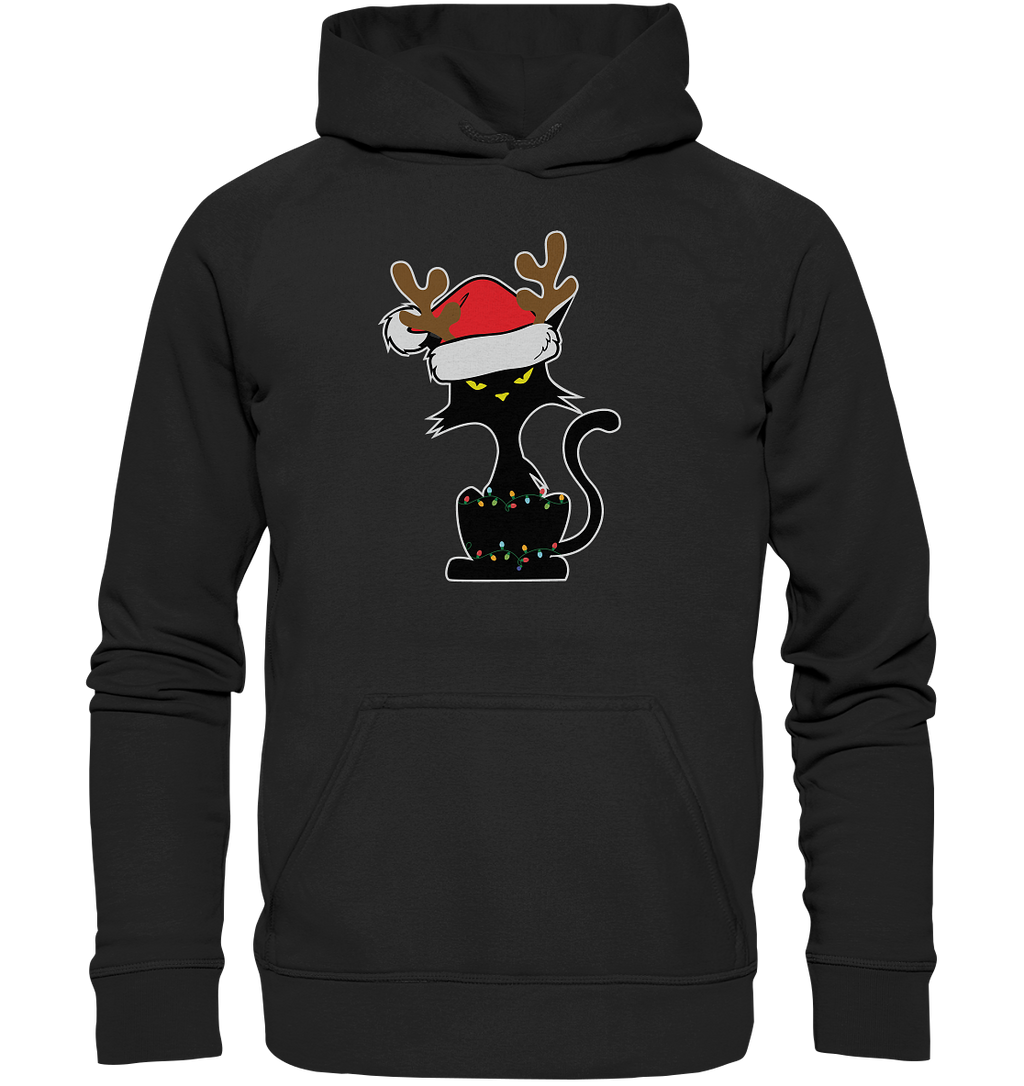 Grumpy Weihnachts Katze Cartoon - Basic Unisex Hoodie