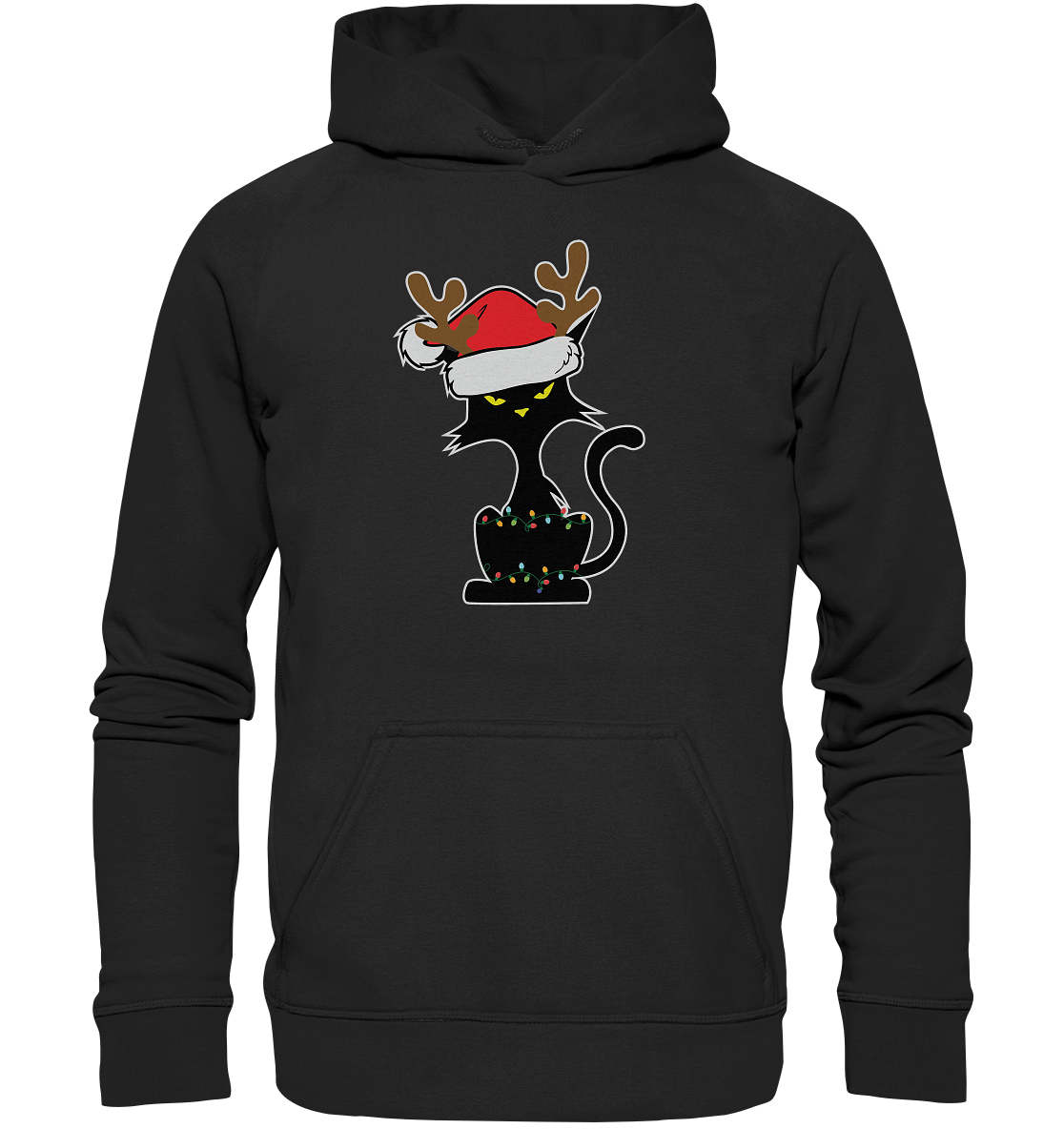 Grumpy Weihnachts Katze Cartoon - Basic Unisex Hoodie