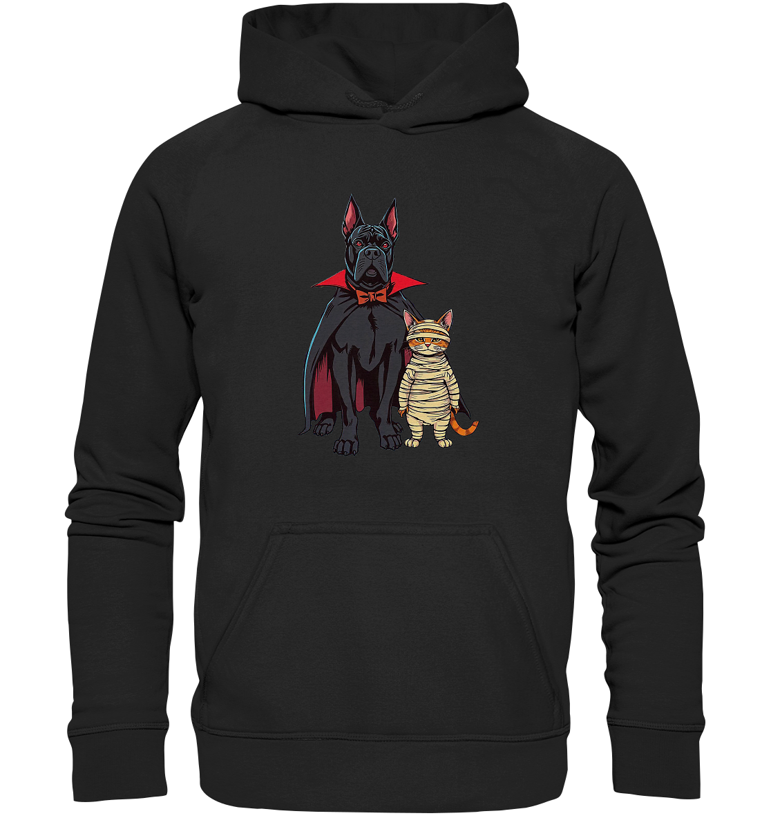 Halloween Cane Corso mit Katze als comic - Basic Unisex Hoodie