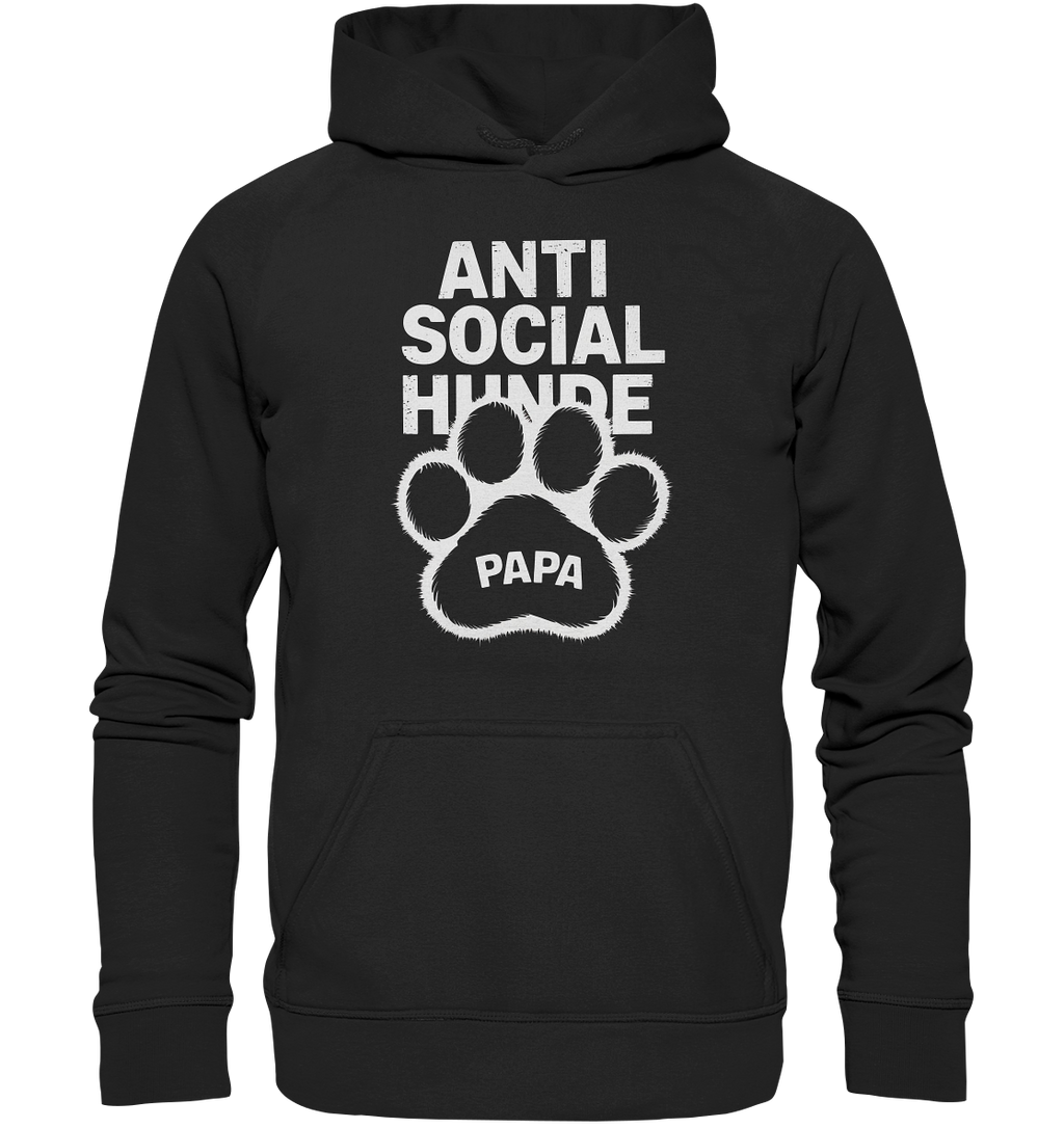 Anti Social Hunde Papa - Basic Unisex Hoodie