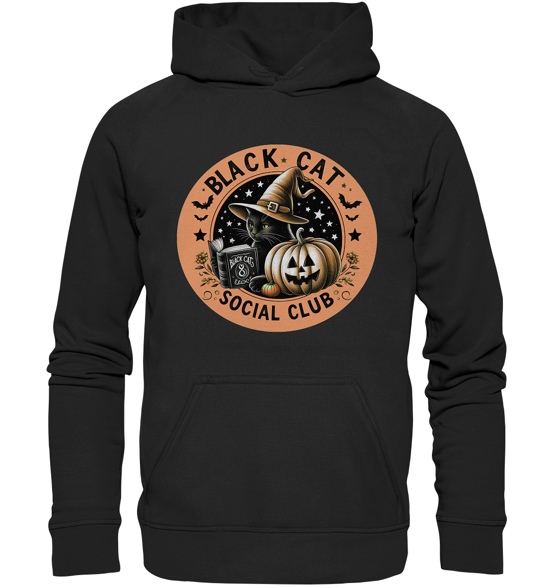 Halloween Black Cat Social Club - Basic Unisex Hoodie