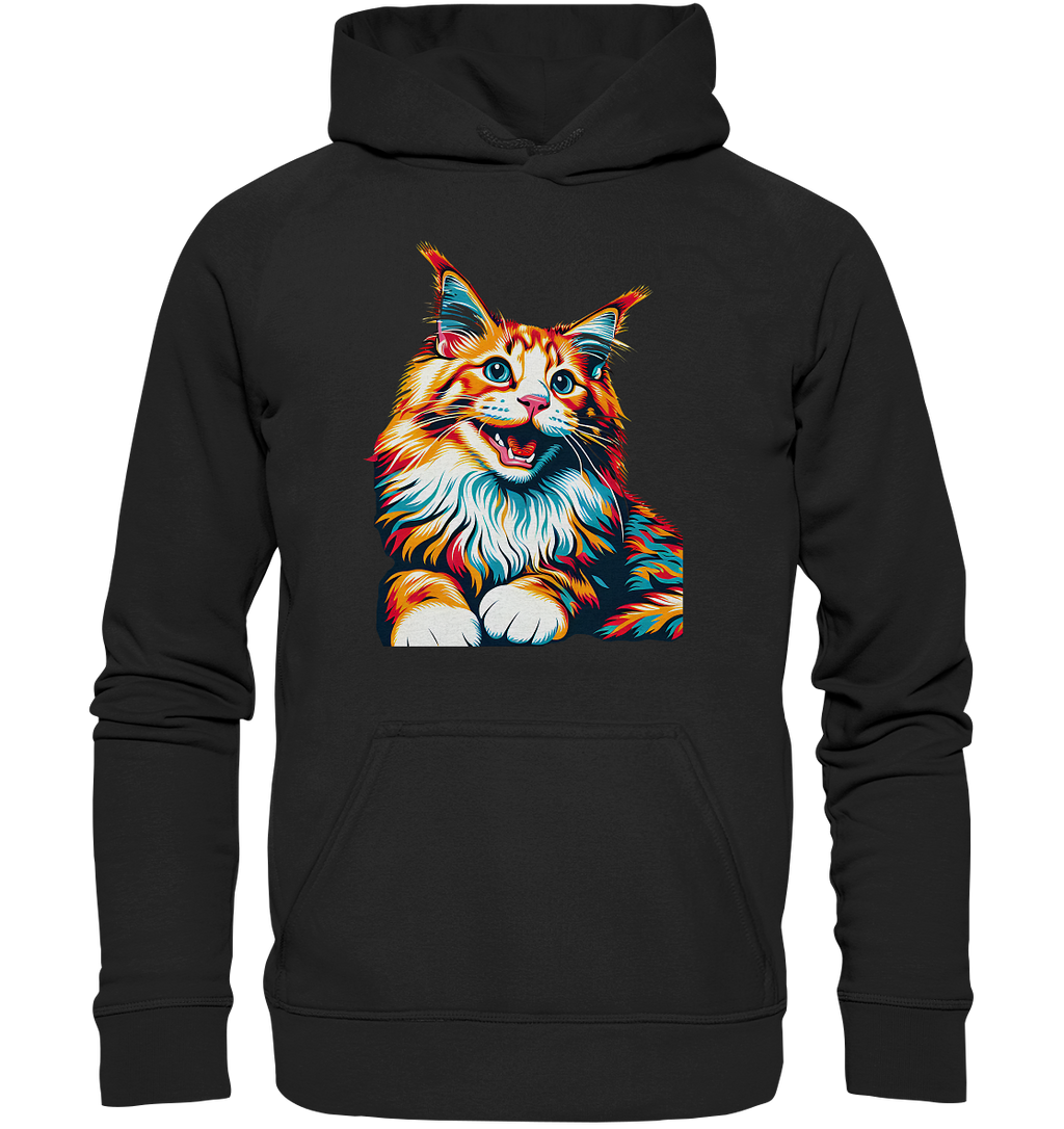 Maine Coon Katze Pop Art - personalisierbar - Basic Unisex Hoodie
