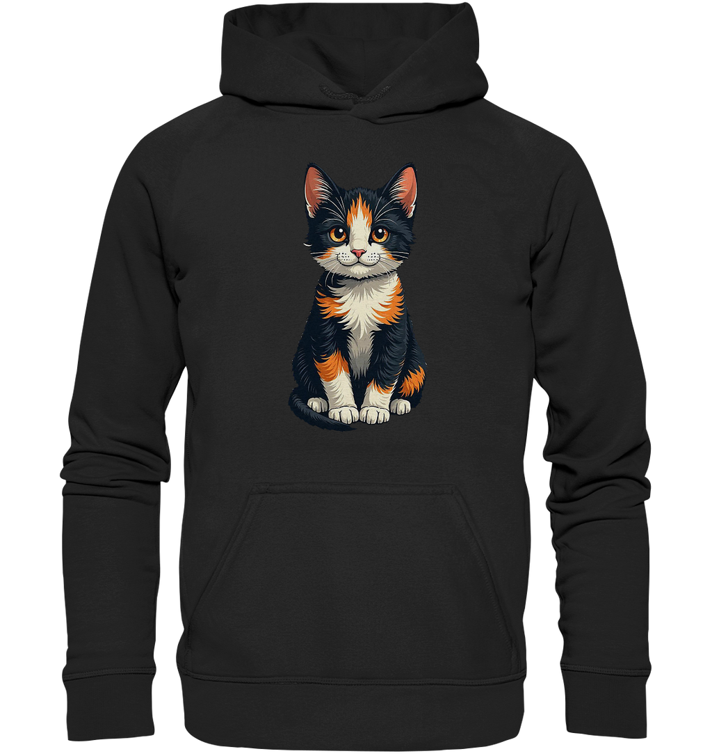 Süsse Glückskatze Illustration  - Basic Unisex Hoodie