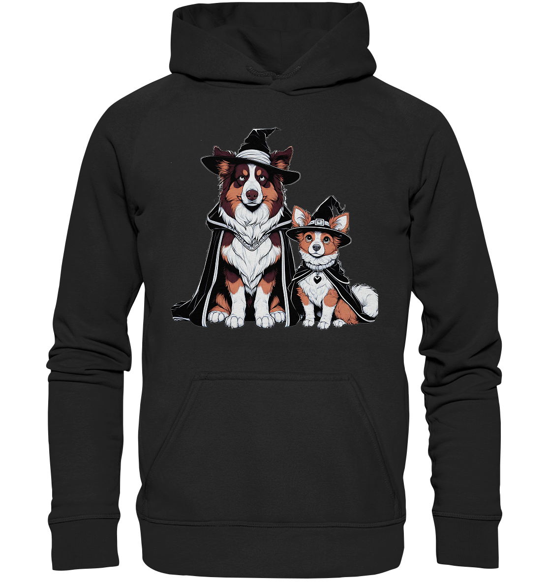 Halloween Wizard Hunde Terrier und Australian Sheppard  - Basic Unisex Hoodie