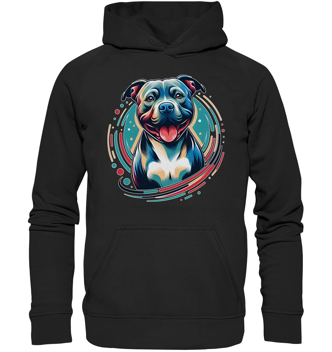 Happy Pittbull / Staffy PopArt - Basic Unisex Hoodie