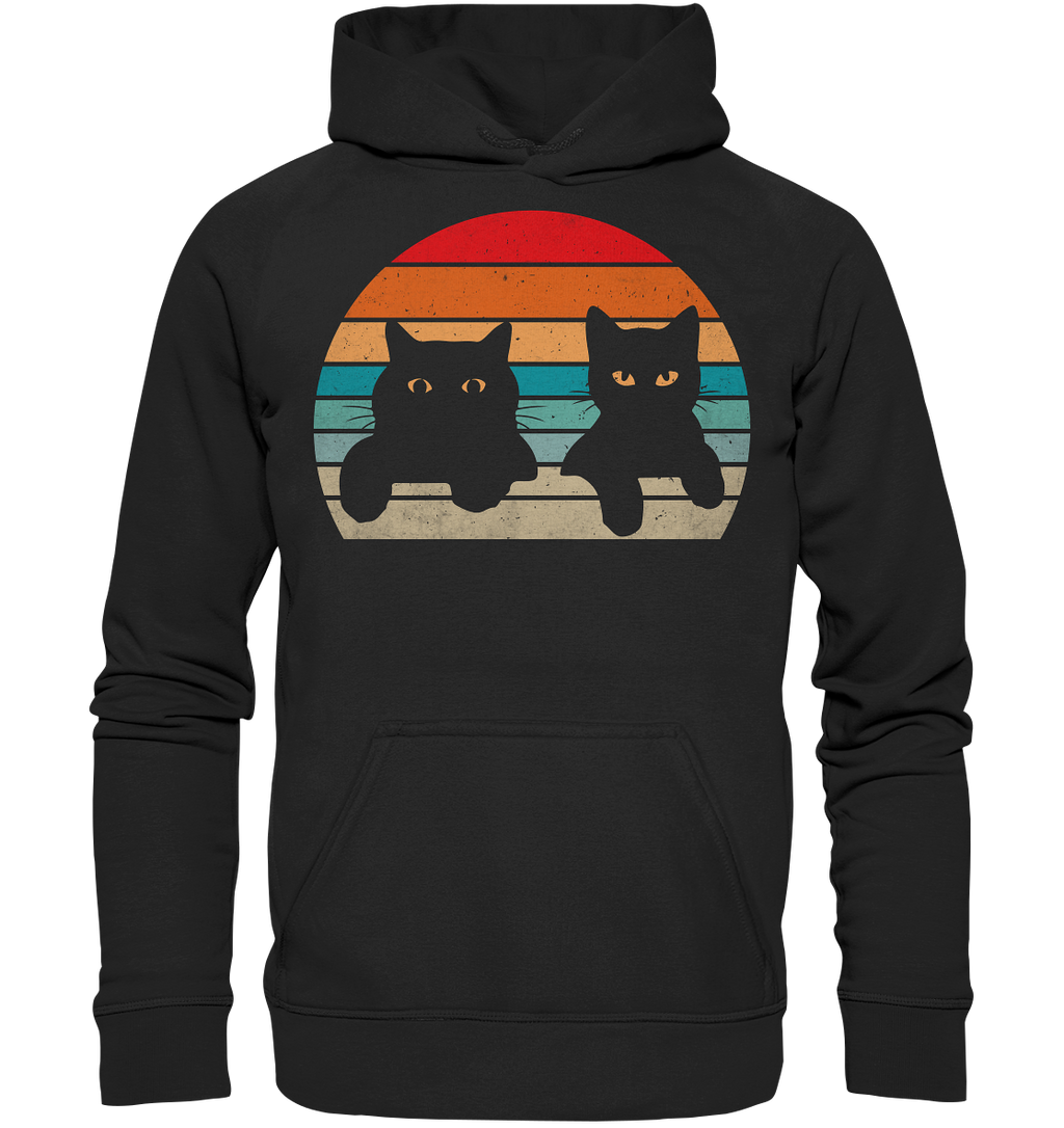 2 Katzen Retro Style - Basic Unisex Hoodie