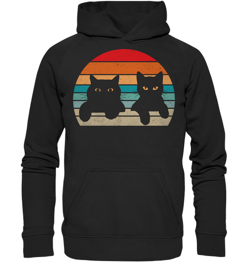 2 Katzen Retro Style - Basic Unisex Hoodie
