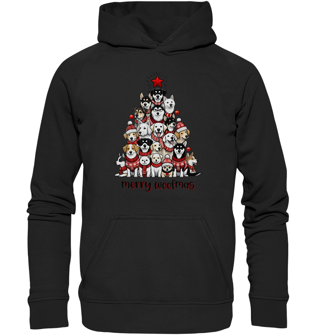 Weihnachten Christmas Hunde Baum Merry Woofmas - Basic Unisex Hoodie