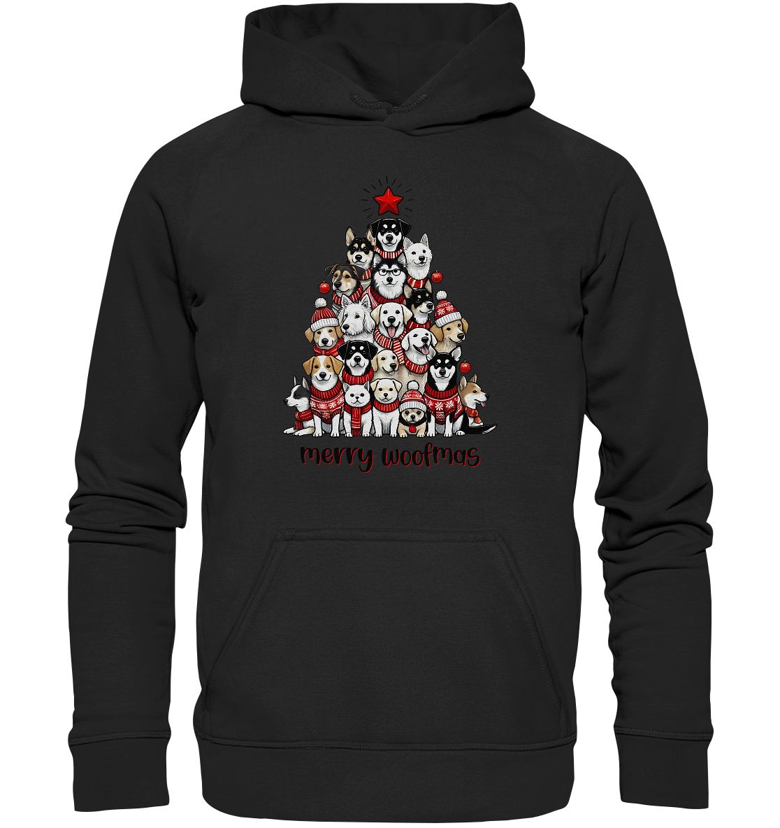 Weihnachten Christmas Hunde Baum Merry Woofmas - Basic Unisex Hoodie
