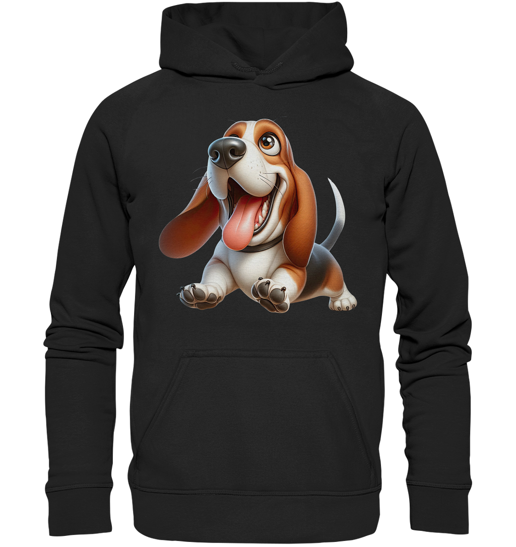 Basset Hound Cartoon personalisierbar - Basic Unisex Hoodie