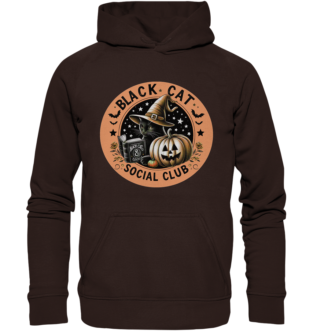 Halloween Black Cat Social Club - Basic Unisex Hoodie